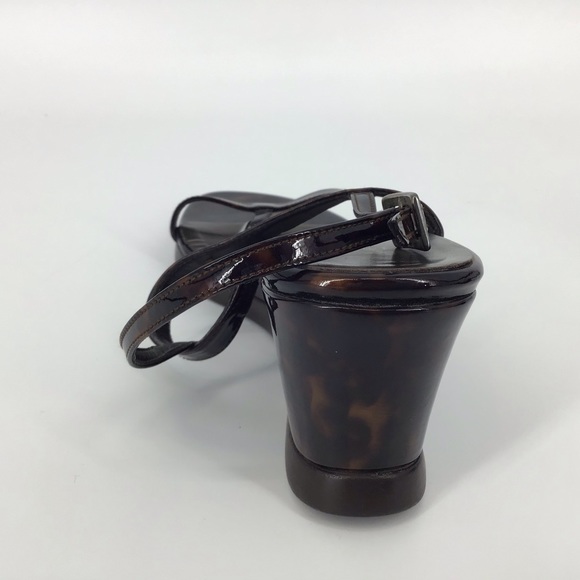 Stuart Weitzman Tortoise Shell Wedge Sandals, 6.5 - Picture 11 of 16